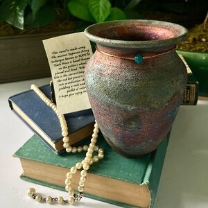 Organic Handmade Saggar Raku Vase